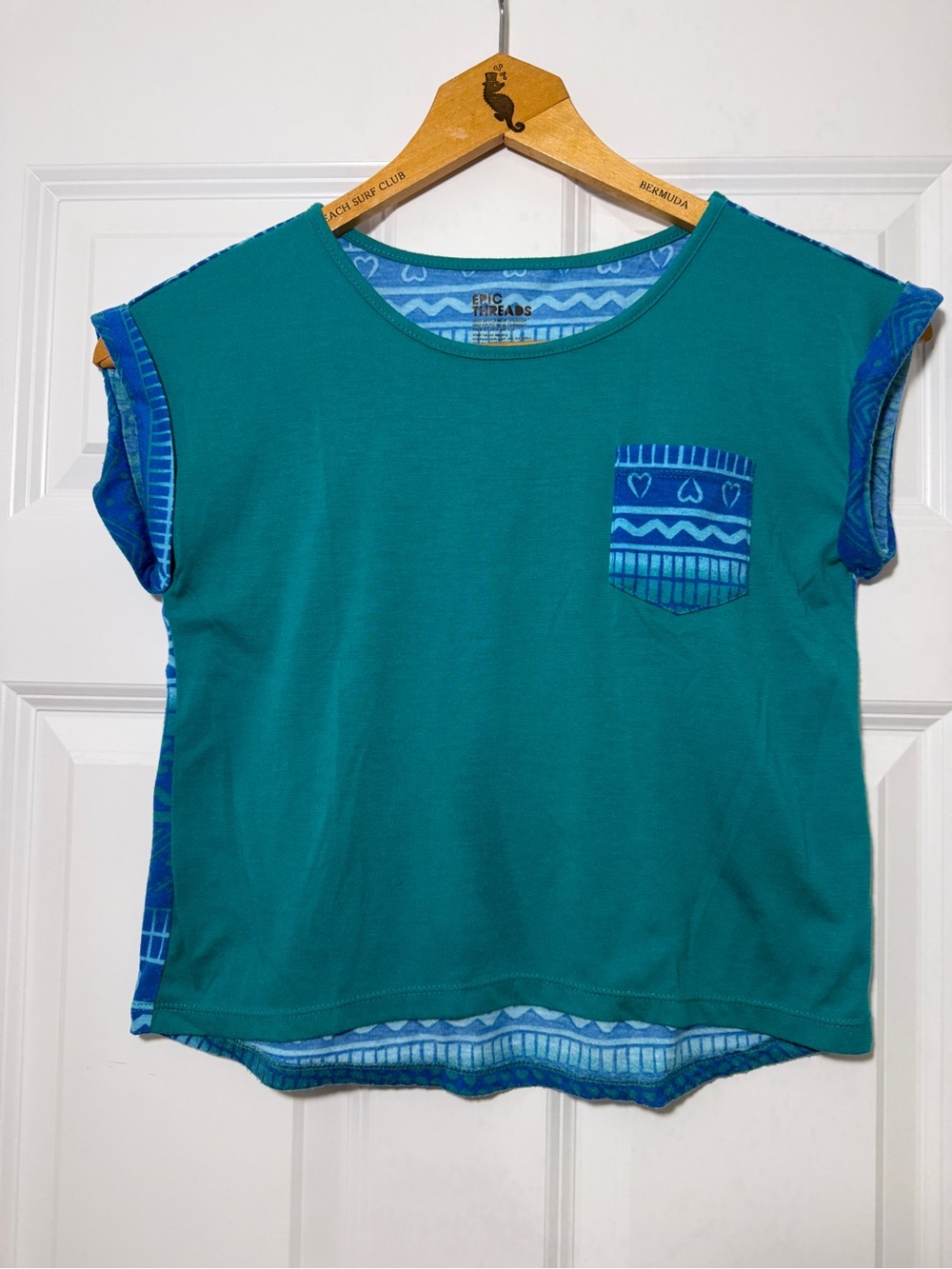 Epic Threads Teal & Blue Short Sleeve Pocket Tee
